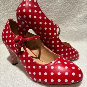 Chic Red Polka Dot Heels